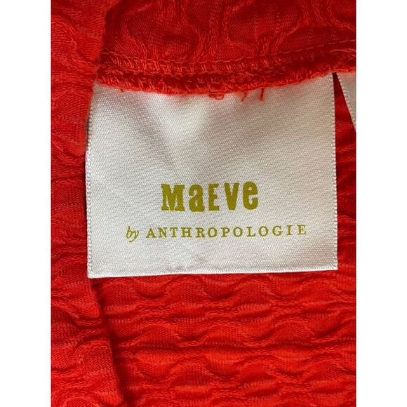 Anthropologie Maeve Women's M Orange Tank Polyester Top Textured Stretch Summer - Picture 5 of 10